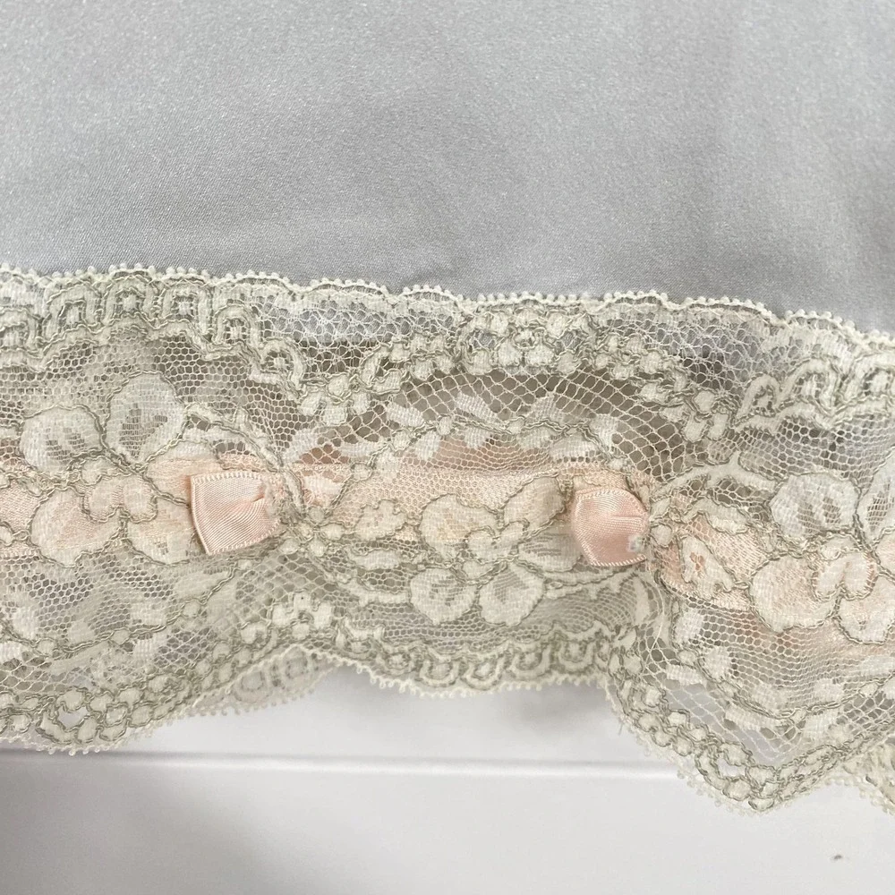 Xia Slip Skirt Womens Small Lace Trim Floral Satin Lingerie Made USA Vintage - Picture 2 of 12